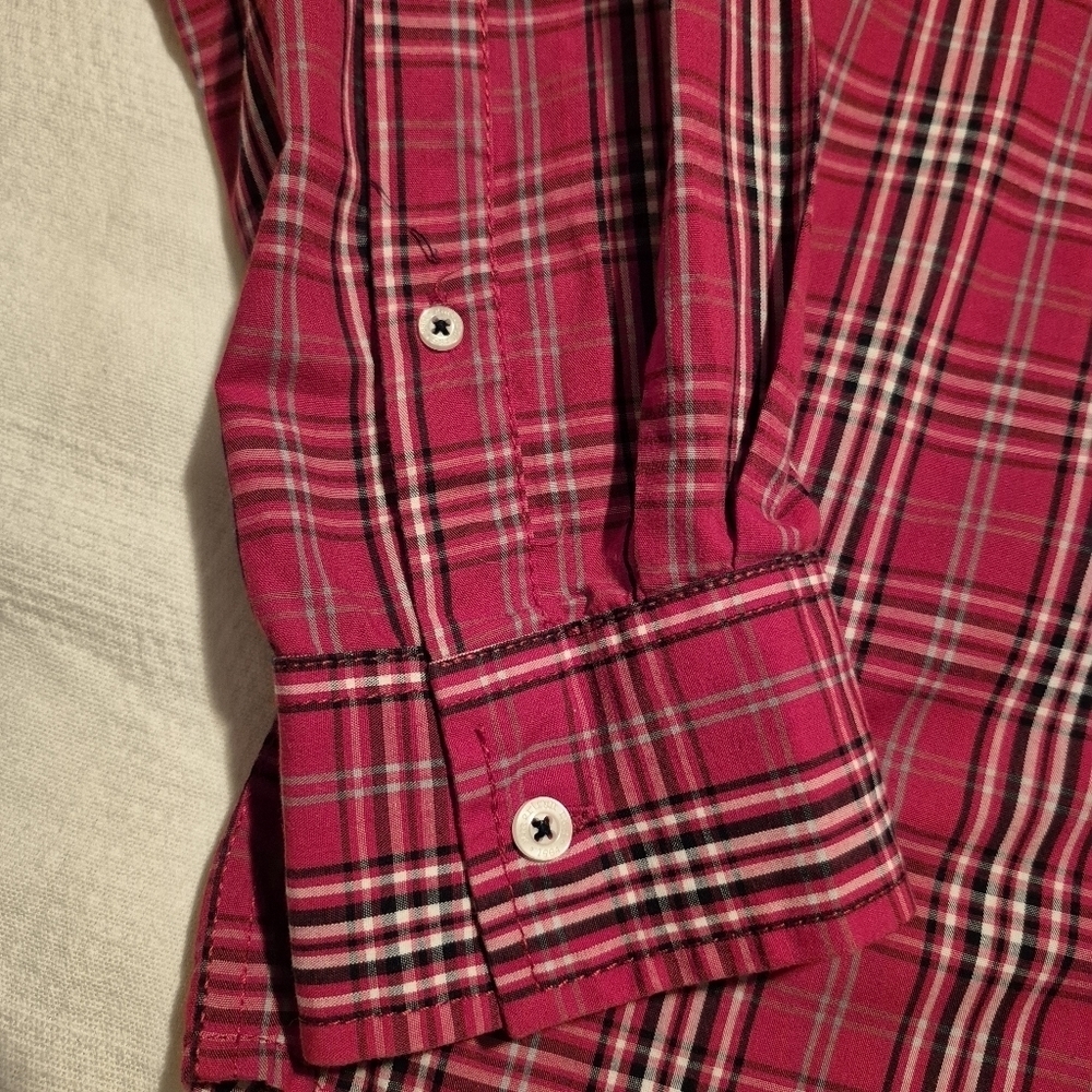 American Rag men's size XL red, black, gray & white, plaid button down shirt EUC - Picture 2 of 4